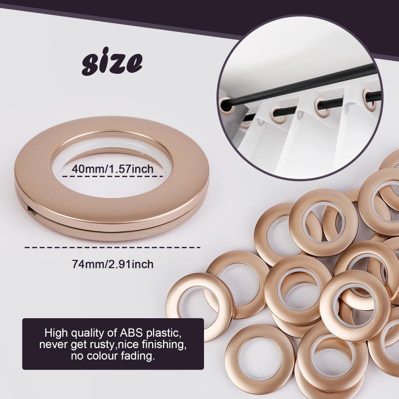 WCIC 32PCS Bronze Roman Shade Rings 40mm - Rich Espresso Finish for Traditional Homes (1-9/16"), Heavy Duty Quiet Glide Grommets - Image 3